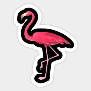 Pink Flamingo Illustration Sticker